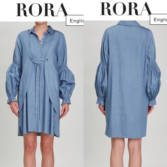 Rare Rora by Ashley Gill Lola light blue shirt dress - Picture 3 of 6